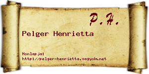 Pelger Henrietta névjegykártya